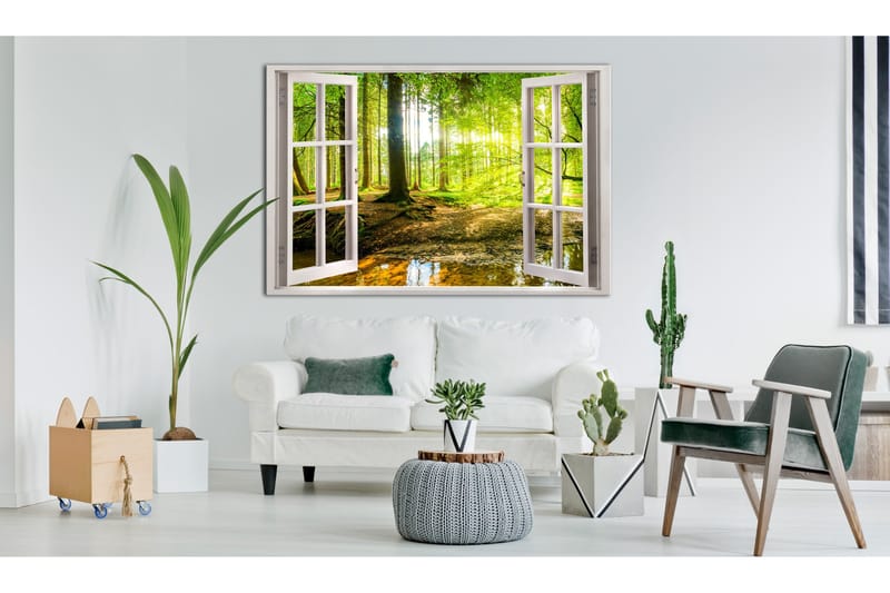 Tavla Window: View on Forest 90x60, Artgeist sp. z o. o.