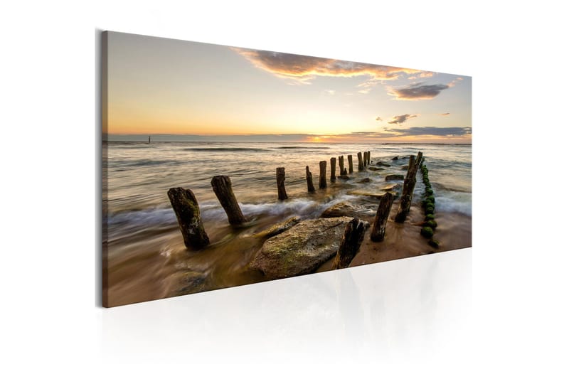 Tavla Wooden Breakwaters 135x45 - Inredning - Tavlor & konst - Canvastavlor