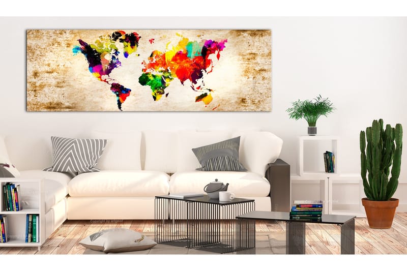 Tavla World In Watercolours 120x40 cm - Inredning - Tavlor & konst - Canvastavlor