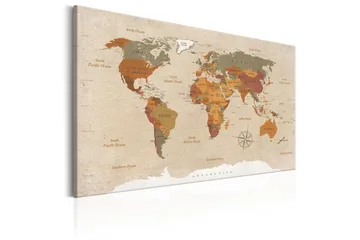Tavla World Map: Beige Chic 60x40 - Artgeist sp. z o. o. - Inredning - Tavlor & konst - Canvastavlor
