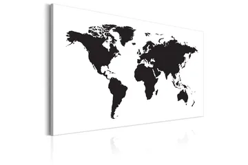 Tavla World Map: Black & White Elegance 120x80 - Artgeist sp. z o. o. - Inredning - Tavlor & konst - Canvastavlor