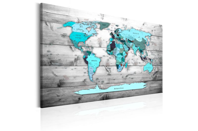 Tavla World Map: Blue World 120x80 - Artgeist sp. z o. o. - Inredning - Tavlor & konst - Canvastavlor