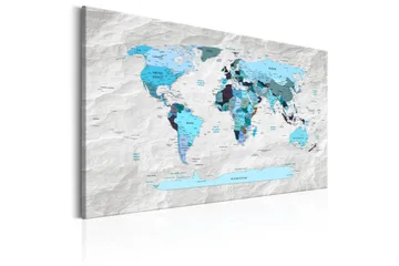 Tavla World Map: Blue Pilgrimages 60x40 - Artgeist sp. z o. o. - Inredning - Tavlor & konst - Canvastavlor