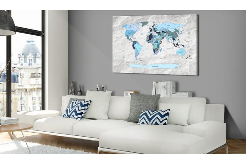 Tavla World Map: Blue Pilgrimages 60x40, Artgeist sp. z o. o.