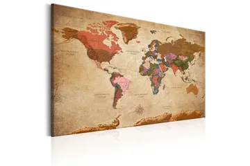 Tavla World Map: Brown Elegance 120x80 - Artgeist sp. z o. o. - Inredning - Tavlor & konst - Canvastavlor