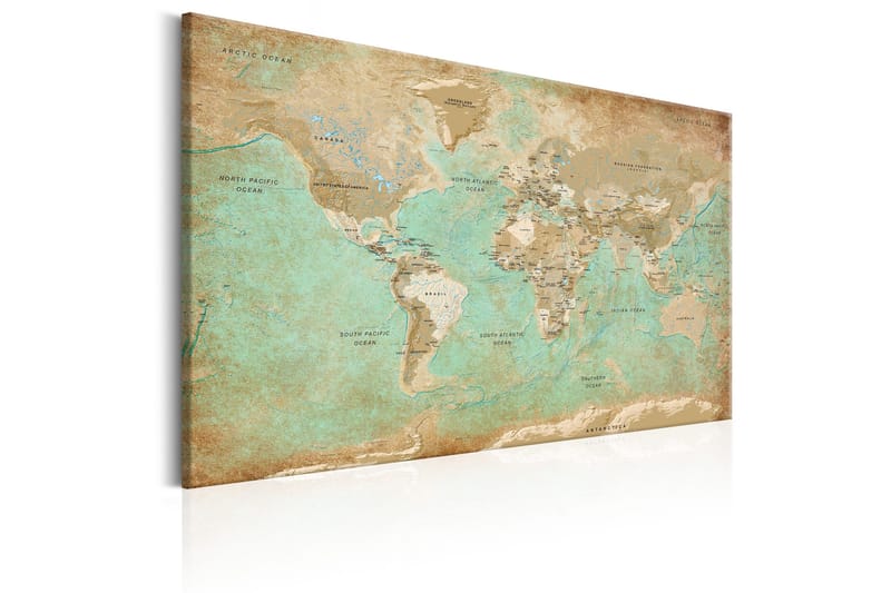 Tavla World Map: Celadon Journey 90x60 - Artgeist sp. z o. o. - Inredning - Tavlor & konst - Canvastavlor