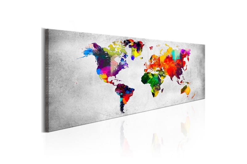 Tavla World Map Coloured Revolution 150x50, Artgeist sp. z o. o.