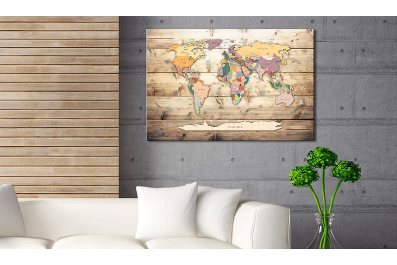 Tavla World Map: Colourful Continents 60x40, Artgeist sp. z o. o.