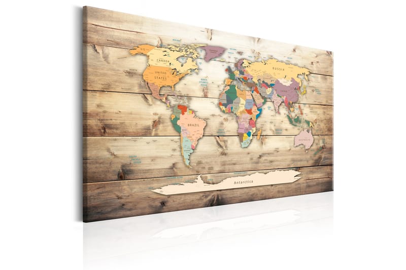 Tavla World Map: Colourful Continents 60x40 - Artgeist sp. z o. o. - Inredning - Tavlor & konst - Canvastavlor