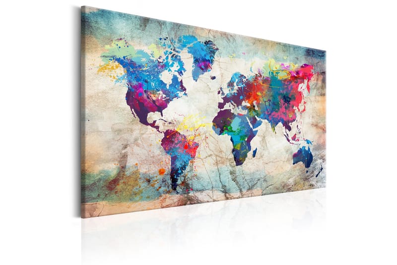 Tavla World Map: Colourful Madness 90x60 - Artgeist sp. z o. o. - Inredning - Tavlor & konst - Canvastavlor