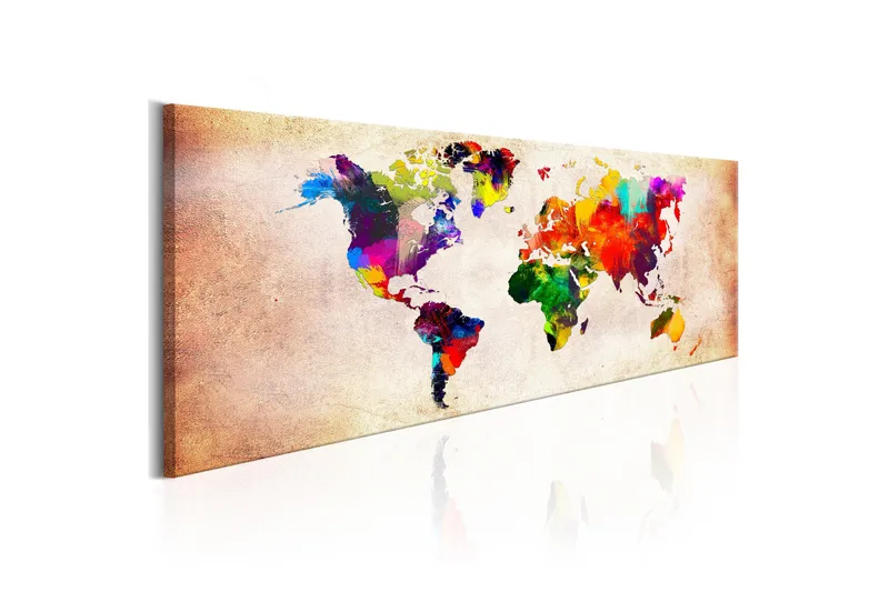 Tavla World Map: Colourful Ramble 135x45, undefined