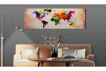 Tavla World Map Colourful Ramble 150x50 - Artgeist sp. z o. o. - Inredning - Tavlor & konst - Canvastavlor