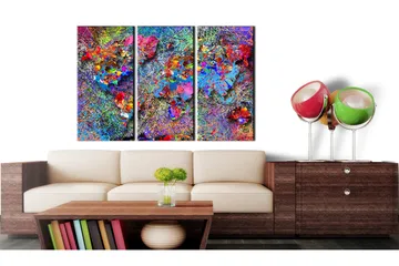Tavla World Map Colourful Whirl 120x80 - Artgeist sp. z o. o. - Inredning - Tavlor & konst - Canvastavlor