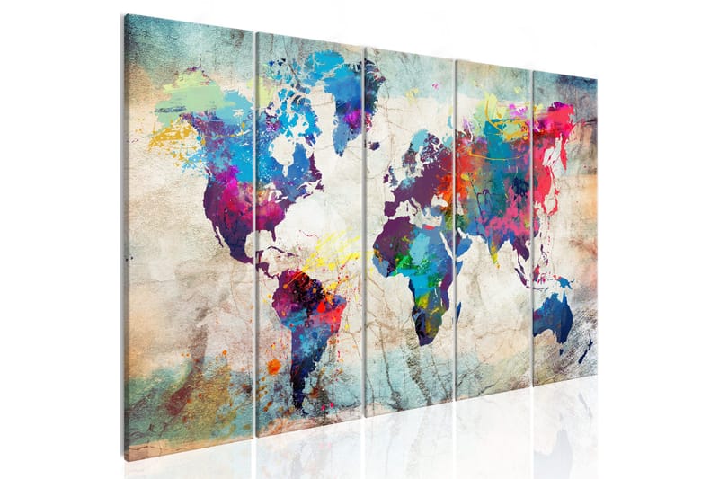 Tavla World Map: Cracked Wall 200x80 - Artgeist sp. z o. o. - Inredning - Tavlor & konst - Canvastavlor