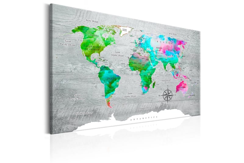 Tavla World Map: Green Paradise 90x60 - Artgeist sp. z o. o. - Inredning - Tavlor & konst - Canvastavlor