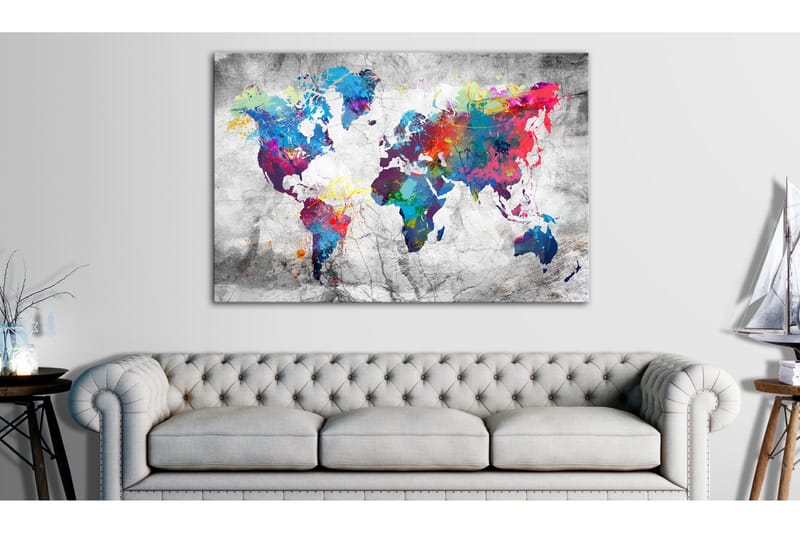 Tavla World Map: Grey Style 120x80, Artgeist sp. z o. o.