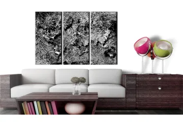 Tavla World Map Grey Thread 120x80 - Artgeist sp. z o. o. - Inredning - Tavlor & konst - Canvastavlor