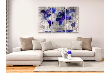 Tavla World Map Ink Blots 3 Parts 120x80 - Artgeist sp. z o. o. - Inredning - Tavlor & konst - Canvastavlor