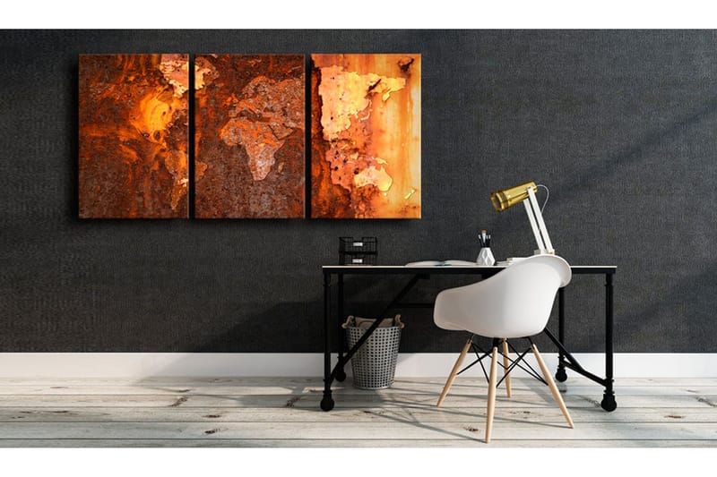 Tavla World Map Old Rust 120x60 - Artgeist sp. z o. o. - Inredning - Tavlor & konst - Canvastavlor