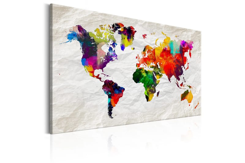 Tavla World Map: Rainbow Madness 90x60 - Artgeist sp. z o. o. - Inredning - Tavlor & konst - Canvastavlor
