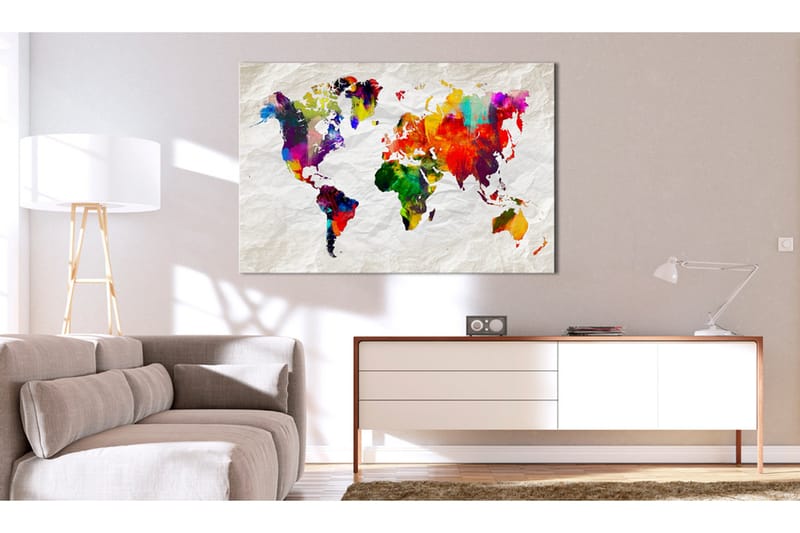 Tavla World Map: Rainbow Madness 90x60, Artgeist sp. z o. o.
