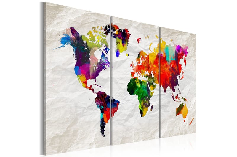 Tavla World Map: Rainbow Madness II 120x80 - Artgeist sp. z o. o. - Inredning - Tavlor & konst - Canvastavlor