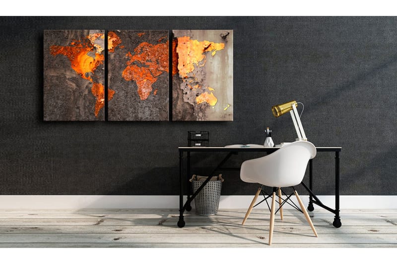 Tavla World Map Rusty World 120x60 - Artgeist sp. z o. o. - Inredning - Tavlor & konst - Canvastavlor
