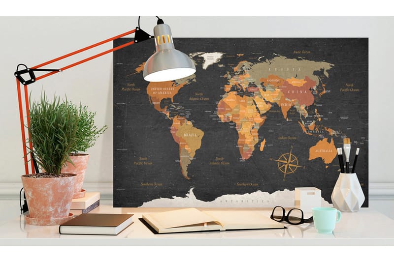 Tavla World Map: Secrets of the Earth 60x40, Artgeist sp. z o. o.