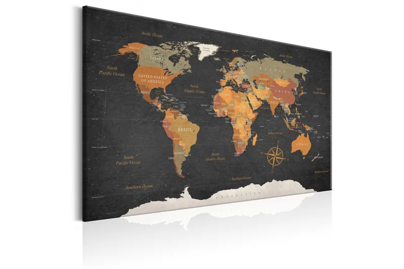 Tavla World Map: Secrets of the Earth 90x60 - Artgeist sp. z o. o. - Inredning - Tavlor & konst - Canvastavlor