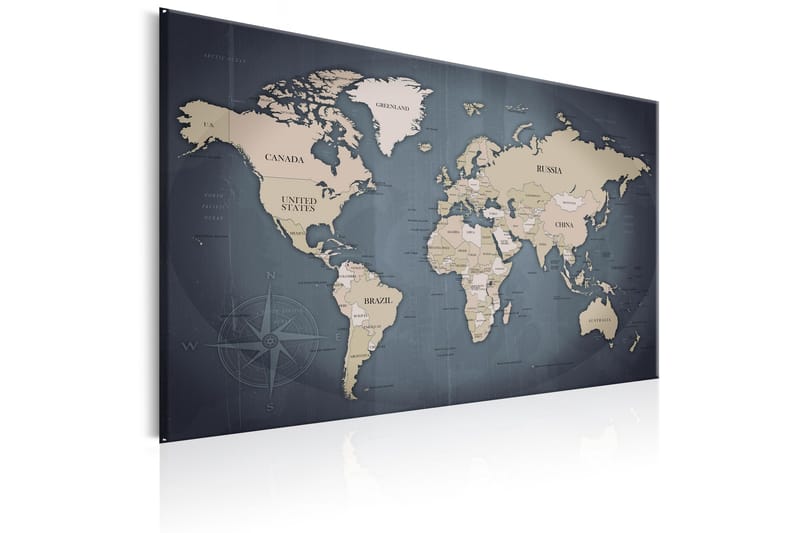 Tavla World Map: Shades of Grey 90x60 - Artgeist sp. z o. o. - Inredning - Tavlor & konst - Canvastavlor