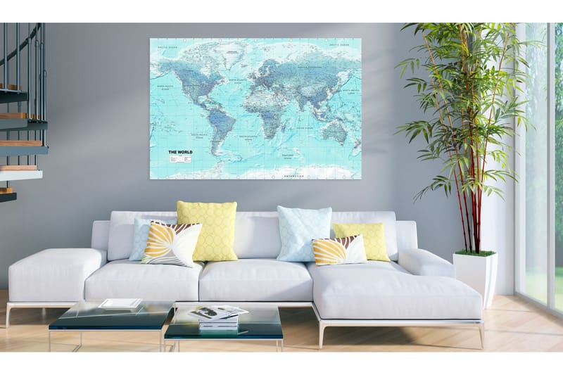 Tavla World Map: Sky Blue World 120x80, Artgeist sp. z o. o.