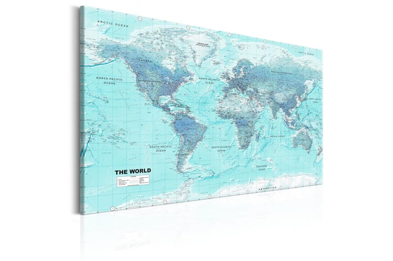 Tavla World Map: Sky Blue World 120x80 - Artgeist sp. z o. o. - Inredning - Tavlor & konst - Canvastavlor