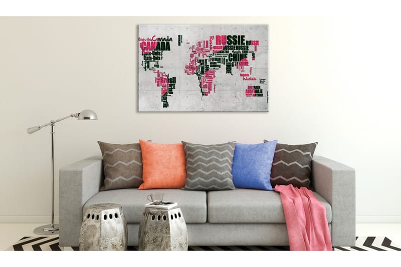 Tavla World Map: The French Connection (FR) 60x40 - Artgeist sp. z o. o. - Inredning - Tavlor & konst - Canvastavlor