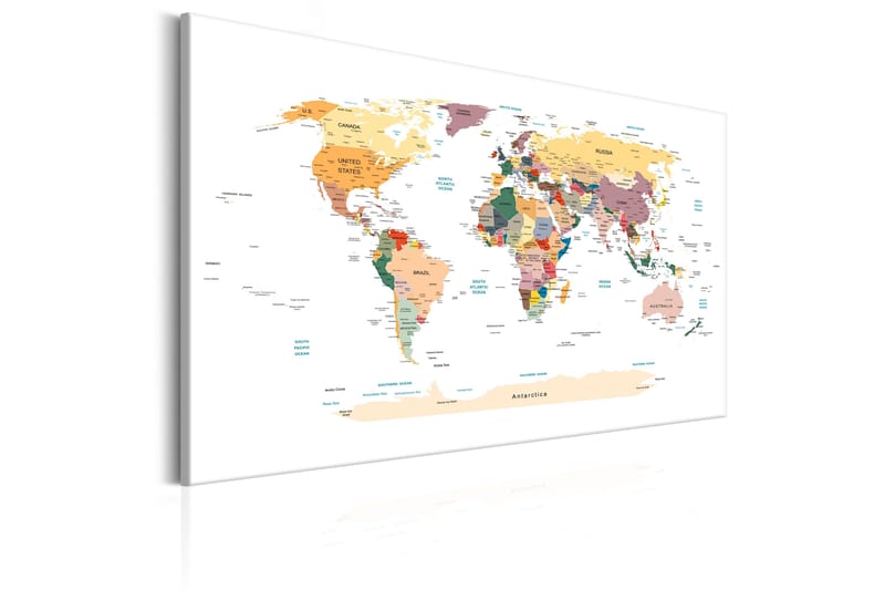 Tavla World Map: Travel Around the World 90x60 - Artgeist sp. z o. o. - Inredning - Tavlor & konst - Canvastavlor