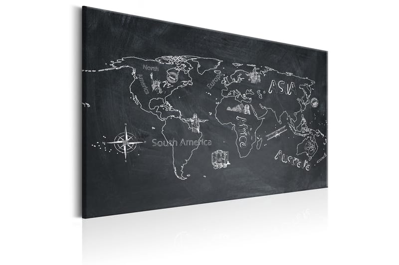 Tavla World Map: Travel broadens the Mind 120x80 - Inredning - Tavlor & konst - Canvastavlor