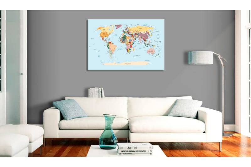 Tavla World Map: Travel with Me 60x40, Artgeist sp. z o. o.