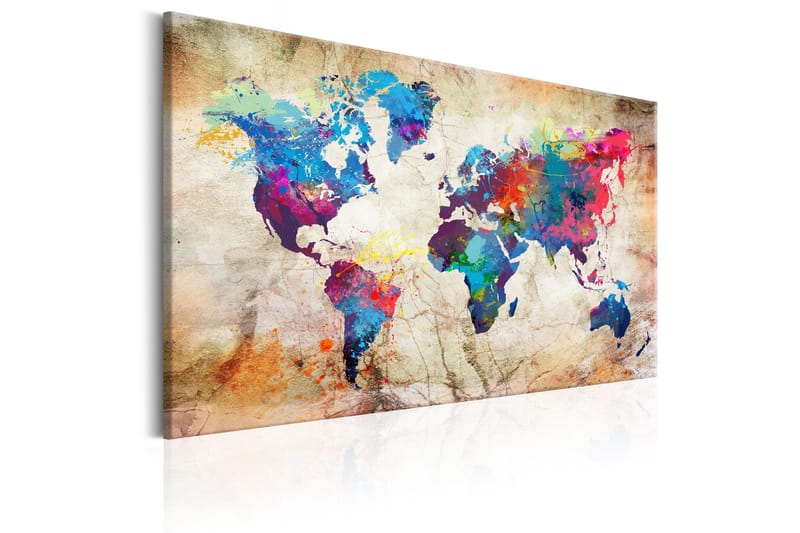 Tavla World Map: Urban Style 90x60 - Artgeist sp. z o. o. - Inredning - Tavlor & konst - Canvastavlor