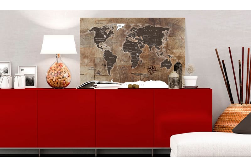 Tavla World Map: Wooden Mosaic 120x80 - Artgeist sp. z o. o. - Inredning - Tavlor & konst - Canvastavlor