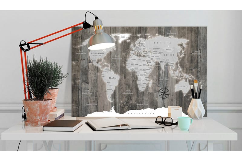 Tavla World Map: Wooden World 90x60, Artgeist sp. z o. o.
