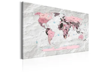 Tavla World Map: Pink Continents 120x80 - Artgeist sp. z o. o. - Inredning - Tavlor & konst - Canvastavlor