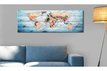 Tavla World Maps Sapphire Travels 120x40 cm - Inredning - Tavlor & konst - Canvastavlor