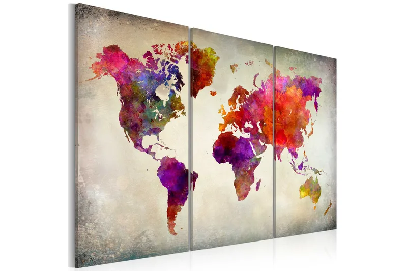 Tavla World Mosaic Of Colours 90x60, Artgeist sp. z o. o.