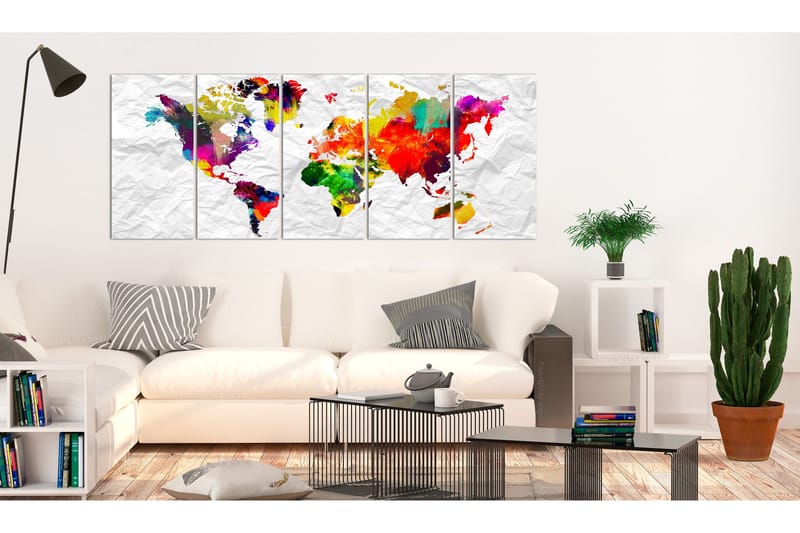 Tavla World On Paper 225x90 - Artgeist sp. z o. o. - Inredning - Tavlor & konst - Canvastavlor