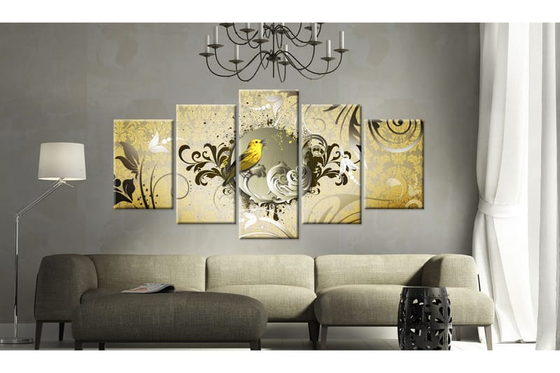 Tavla Yellow Bird Singing 100x50 - Artgeist sp. z o. o. - Inredning - Tavlor & konst - Canvastavlor