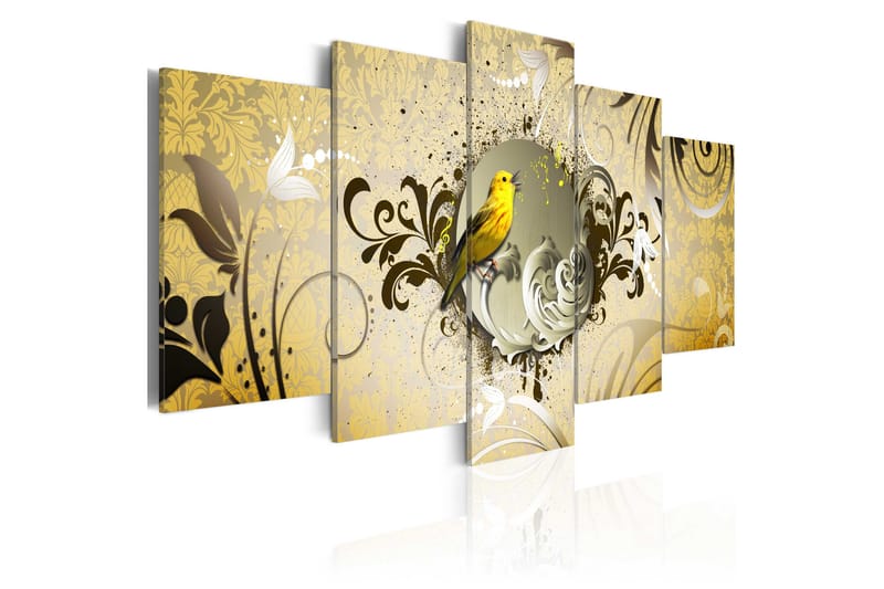 Tavla Yellow Bird Singing 100x50, Artgeist sp. z o. o.