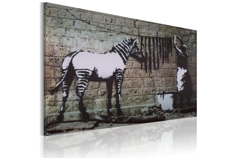Tavla Zebra Tvätt Banksy 60x40, Artgeist sp. z o. o.