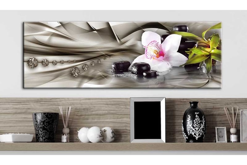 Tavla Zen Composition Orchid Bamboo And Stones 135x45 - Artgeist sp. z o. o. - Inredning - Tavlor & konst - Canvastavlor