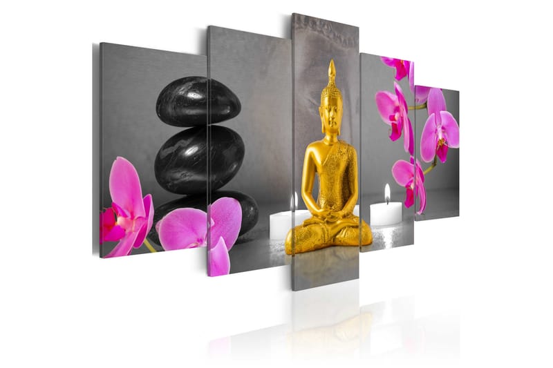 Tavla Zen Golden Buddha 100x50 - Artgeist sp. z o. o. - Canvastavlor