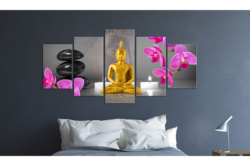 Tavla Zen Golden Buddha 200x100 - Artgeist sp. z o. o. - Inredning - Tavlor & konst - Canvastavlor