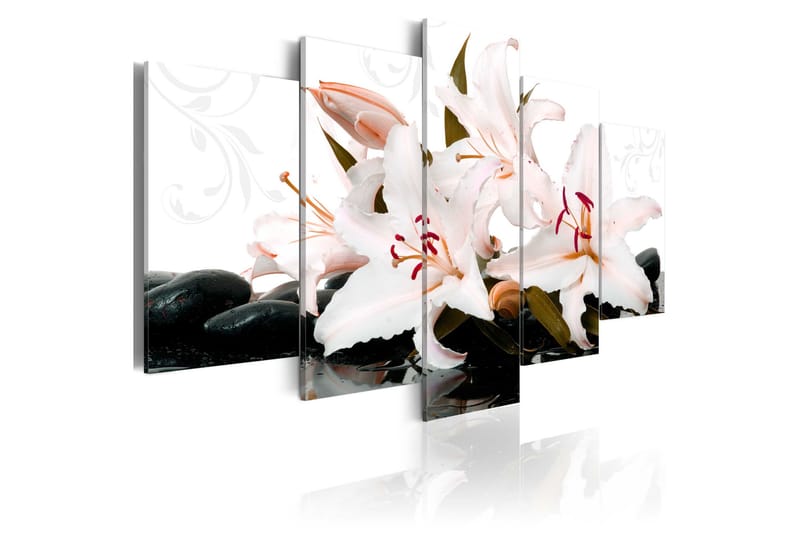 Tavla Zen Stones And Lilies 100x50, Artgeist sp. z o. o.